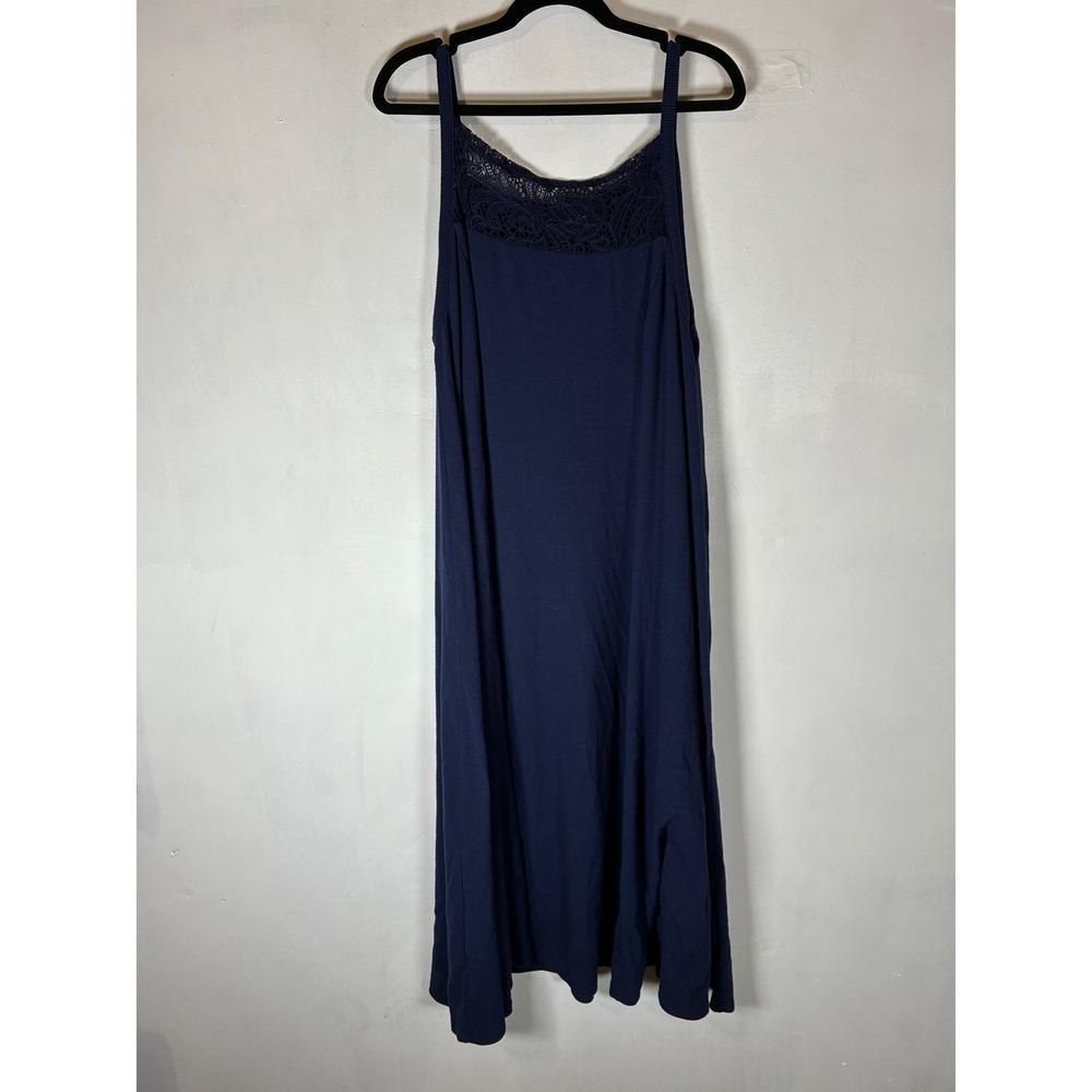 Torrid XL Size 1 Navy Blue Lace Ribbed Knit A Line Maxi Jumper Dress - Picture 1 of 8